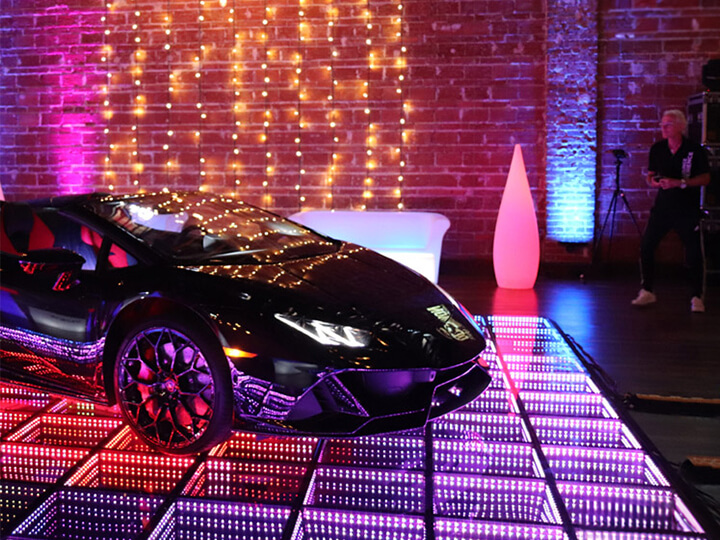 led dance floor for auto show