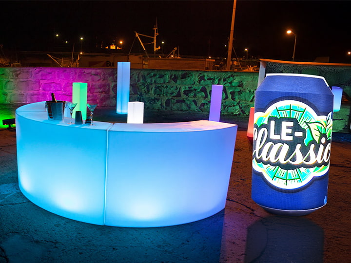 Create a Customizable Cocktail Bar Area with a Stylish LED Can & LED furniture