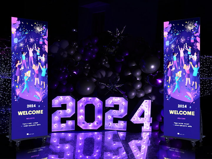 LED poster display screen applications in New Year parties