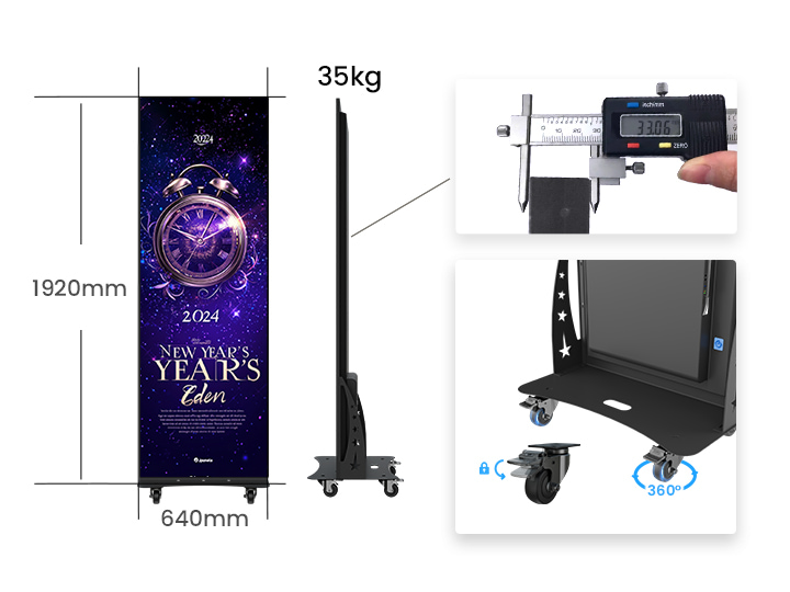 Portable use of LED poster screens