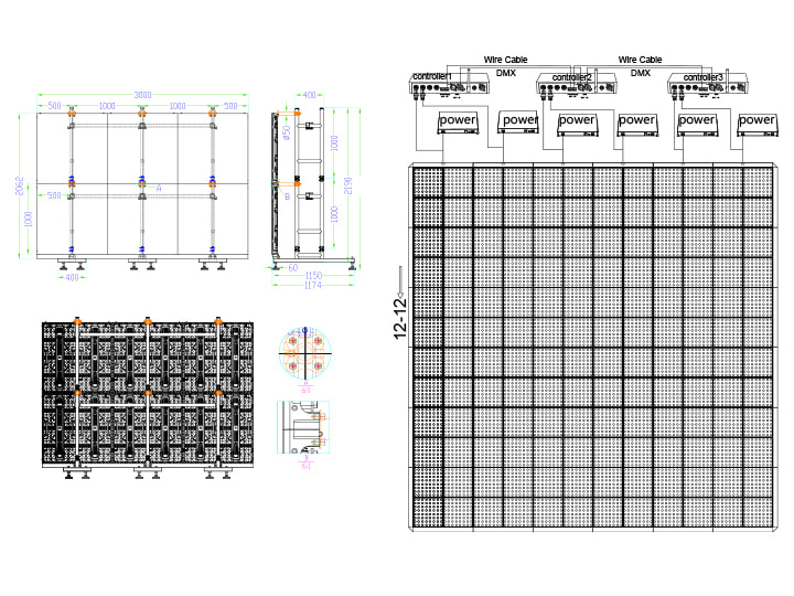 Stage lighting design drawings