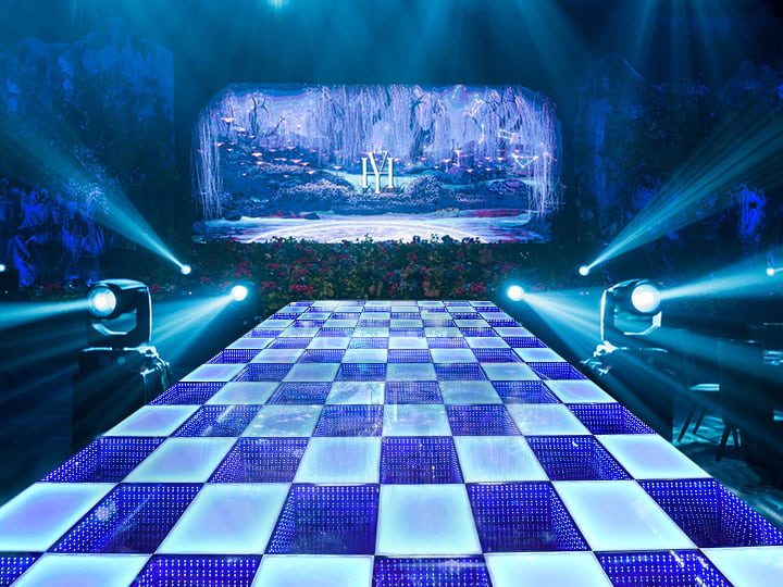 The use of LED display and LED floor in high-end wedding cases