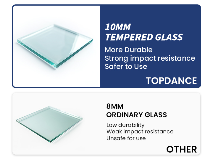 Two kinds of glass comparison between tempered glass and ordinary glass