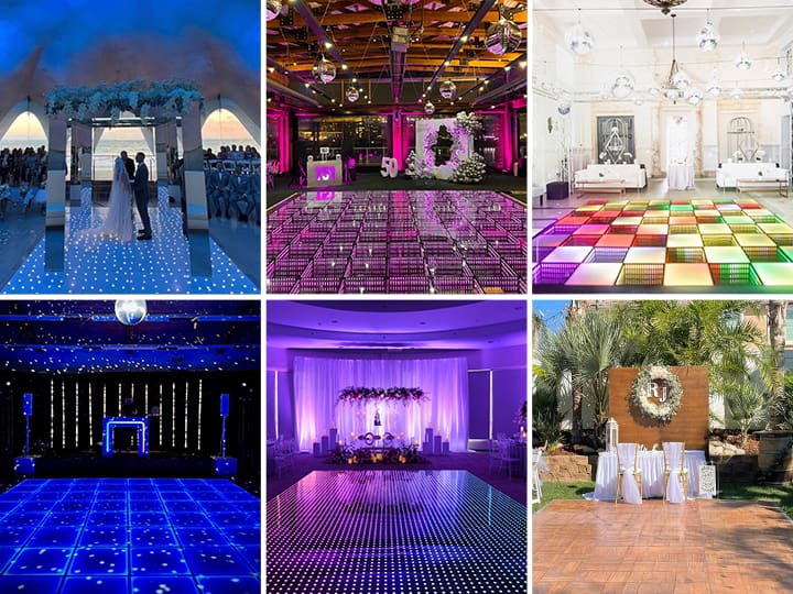 Various types of dance floors