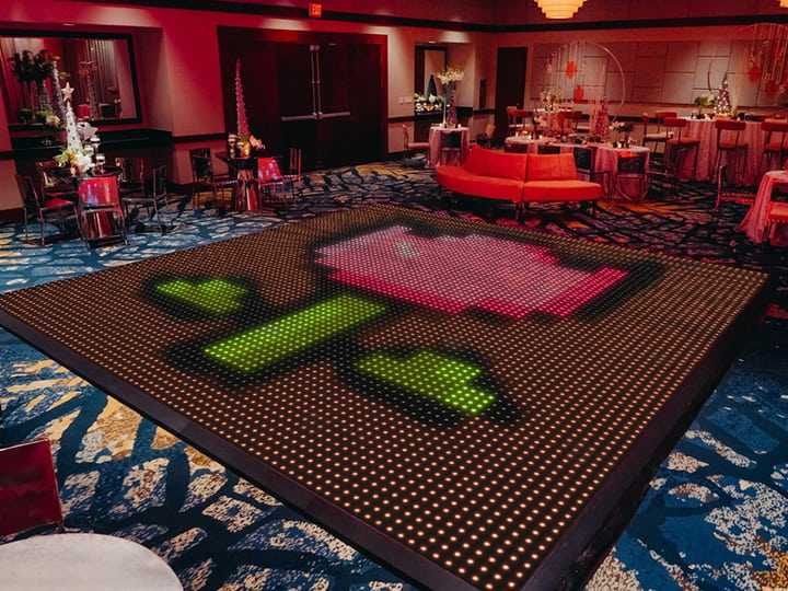 Pixel Dance Floor Pattern or text Effects
