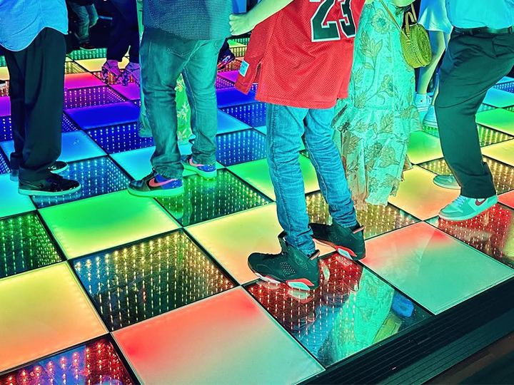 LED dancing floor close up