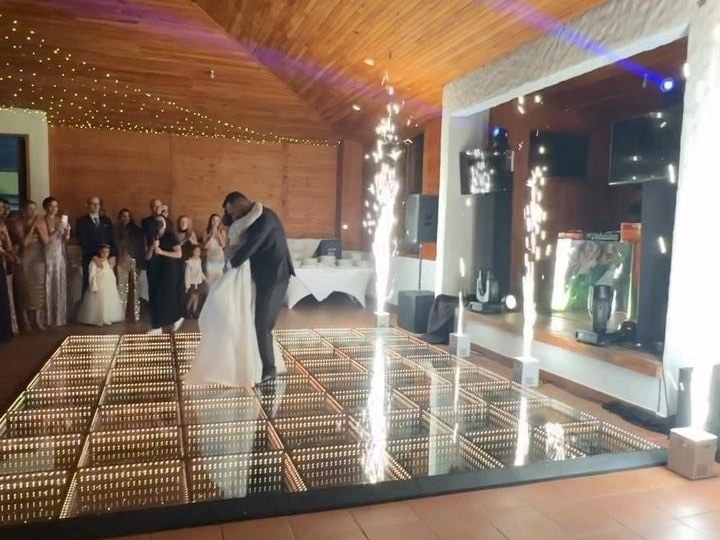 Wedding dancing scene on LED Dance floor