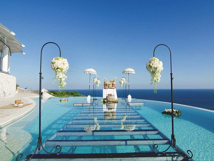 Acrylic outdoor dance floor over water, creating magical ambiance