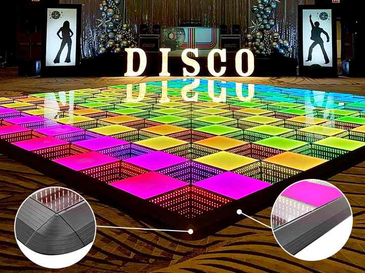 Safe dance floor with non-slip surface and edges
