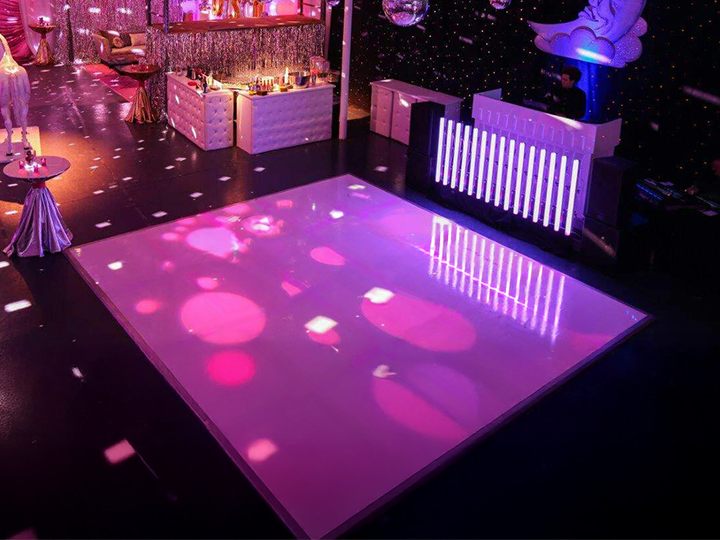 White colored dance floor for elegant events