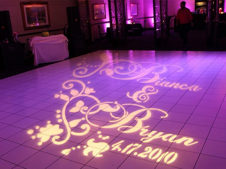 Custom projections on dance floor