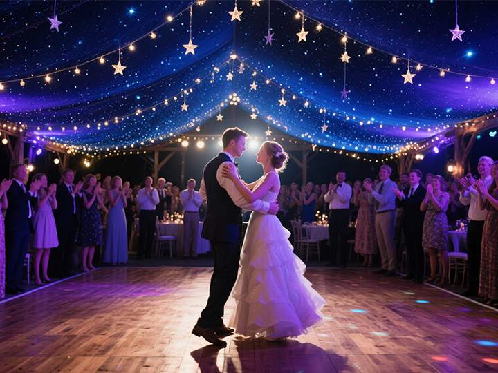 Elegant wooden dance floor for weddings
