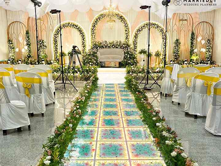 Pista de Baile LED floral con diseño de flores personalizado