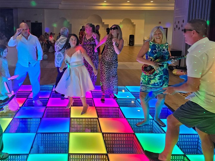 High-energy wedding reception needing more dance floor space