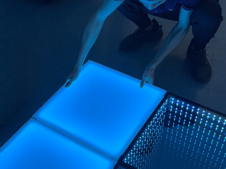 Achieve fast, tool-free setup with magnetic LED dance floors