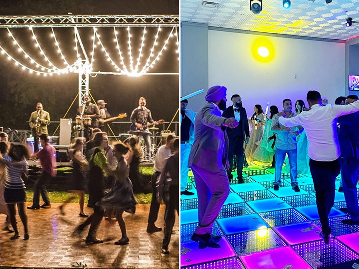 Discover the stunning contrast of an LED vs a wood dance floor