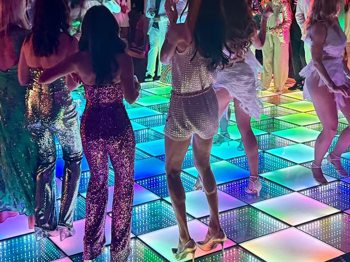 Durable anti-slip dance floor party safety test.