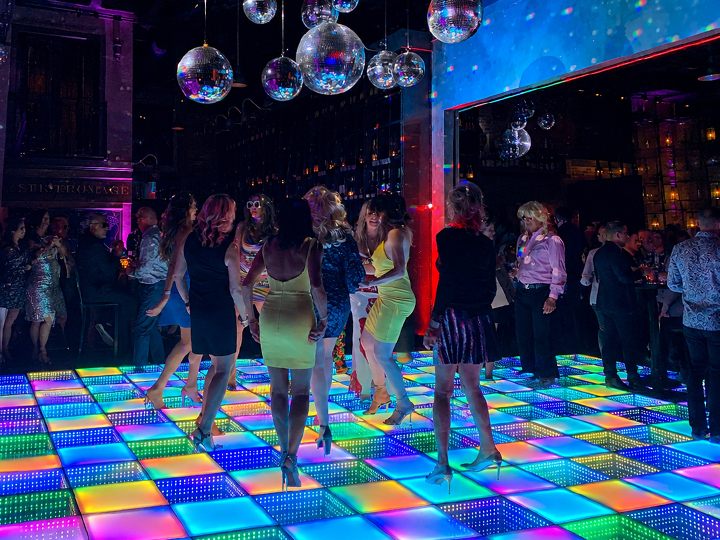 Durable nightclub event flooring for DJs.